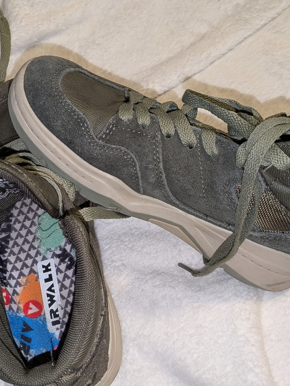 Airwalk Men's Olive Green Suede Lace-Up Sneakers